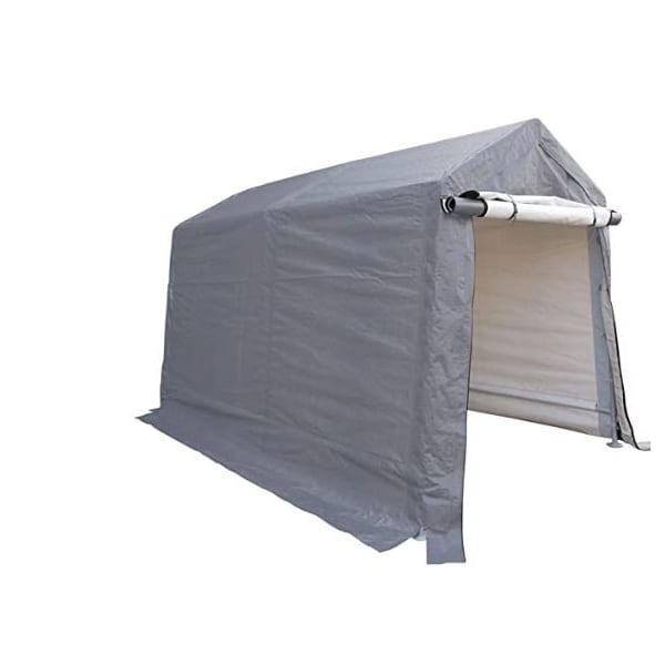Impact Canopy 7 FT x 12 FT Storage Shed, Steel Pipe 37.5mm, Polyethene Cover, Grey 070018151 - main